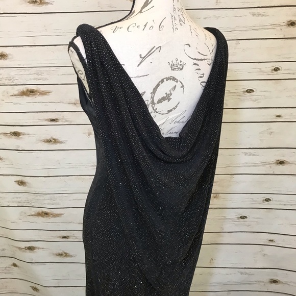 SOLD 😥 Vintage Pinup Cocktail Black Sparkle Dress - Picture 7 of 8